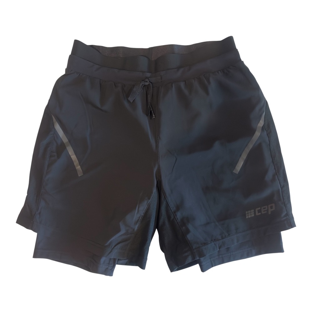 CEP Training 2in1 Shorts Mens Small Black W081B Reflective Compression Liner NWT